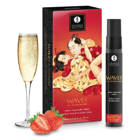 ⁨Spray do seksu oralnego Waves of Pleasure Sparkling Strawberry 20ml Shunga⁩ w sklepie Wasserman.eu