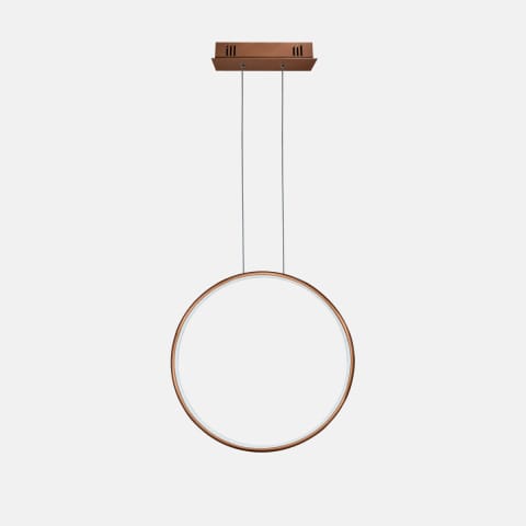 ⁨Lampa wisząca Ledowe Okręgi No.1 X 40cm 4k miedziana ściemnialna (Barwa światła barwa dzienna, Kierunek padania światła do wewnątrz, Kolor miedziany, Możliwość ściemniania tak)⁩ w sklepie Wasserman.eu