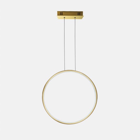 ⁨Lampa wisząca Ledowe Okręgi No.1 X 60cm 4k złota Dali (Barwa światła dzienna, Kolor Złoty, Możliwość ściemniania tak)⁩ w sklepie Wasserman.eu