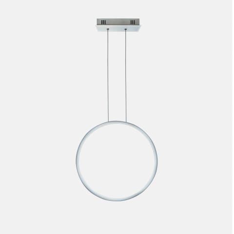 ⁨Lampa wisząca Ledowe Okręgi No.1 X 40cm 3k srebrny (Barwa światła delikatnie ciepła, Kierunek padania światła do wewnątrz, Kolor srebrny, Możliwość ściemniania nie)⁩ w sklepie Wasserman.eu