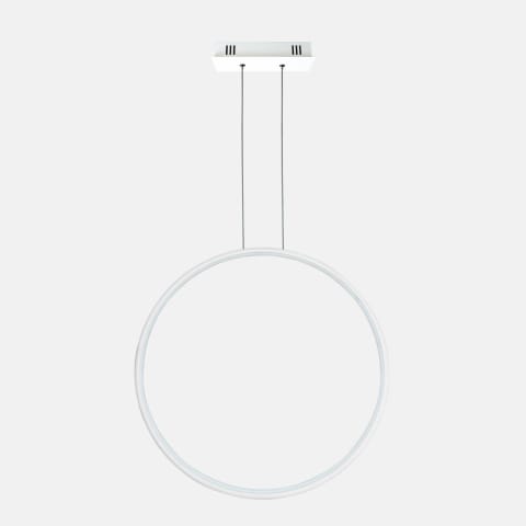 ⁨Lampa wisząca Ledowe Okręgi No.1 X 120cm 4k biała ściemnialna (Barwa światła delikatnie ciepła, Kierunek padania światła do wewnątrz, Kolor Czarny, Możliwość ściemniania tak)⁩ w sklepie Wasserman.eu