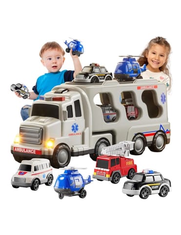 ⁨WOOPIE Laweta Drogowa zestaw 5 Aut - Ambulans⁩ w sklepie Wasserman.eu