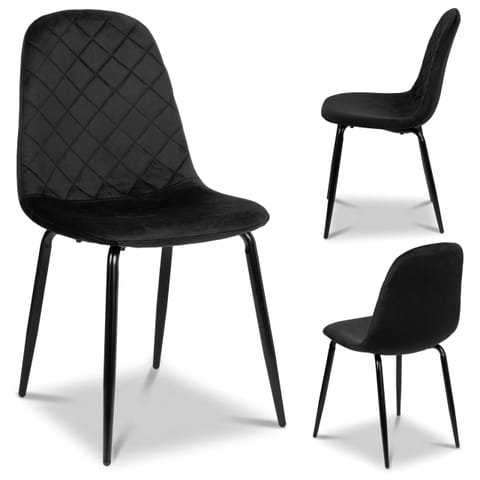 ⁨Krzesło welurowe Orlando Velvet czarne⁩ w sklepie Wasserman.eu