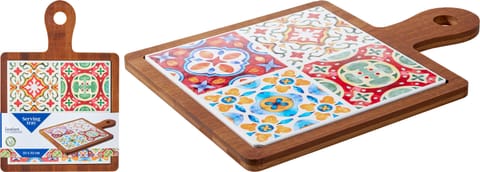 ⁨Płaska taca do serwowania z bambusa 33 cm⁩ w sklepie Wasserman.eu