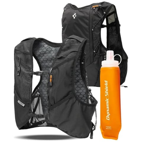 ⁨Kamizelka biegowa Spigen A721 Dynamic    Shield (M-L) z soft flaskiem czarny⁩ w sklepie Wasserman.eu