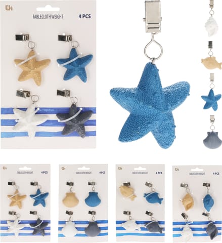 ⁨Obciążniki do obrusów 4 sztuki z polistonu 3 wzory⁩ w sklepie Wasserman.eu