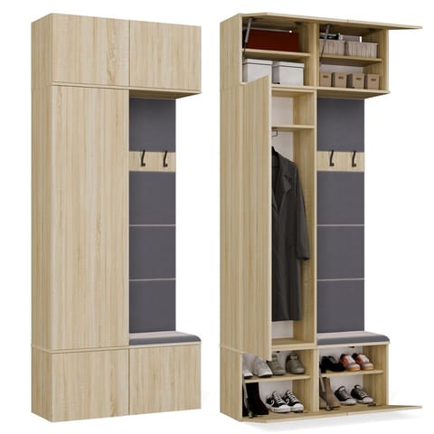 ⁨Garderoba Szafa + Wieszak HAGA II/1Sz1W DĄB SONOMA⁩ w sklepie Wasserman.eu
