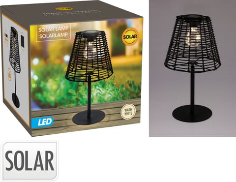 ⁨Lampa solarna abażur z polipropylenu i metalu 20x20x33 cm⁩ w sklepie Wasserman.eu