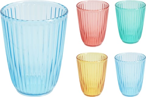 ⁨SZKLANKA Z TWORZYWA 300ML 8X10,5CM 4 KOLORY⁩ w sklepie Wasserman.eu