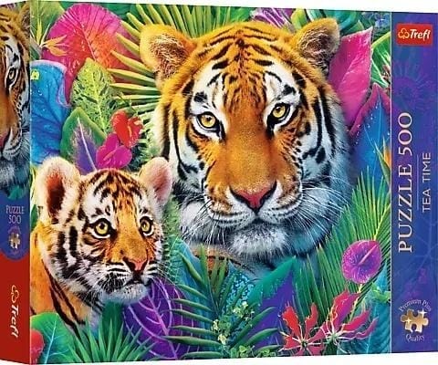 ⁨Puzzle 500 Tea Time Tygrysy w dżungli TREFL⁩ w sklepie Wasserman.eu