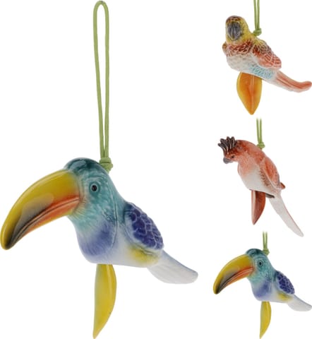 ⁨DZWONEK WIETRZNY PTAK Z PORCELANY 16CM 3 WZORY⁩ w sklepie Wasserman.eu