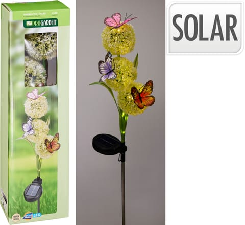 ⁨Lampa solarna ogrodowa z polipropylenu i metalu 12x8x68 cm⁩ w sklepie Wasserman.eu