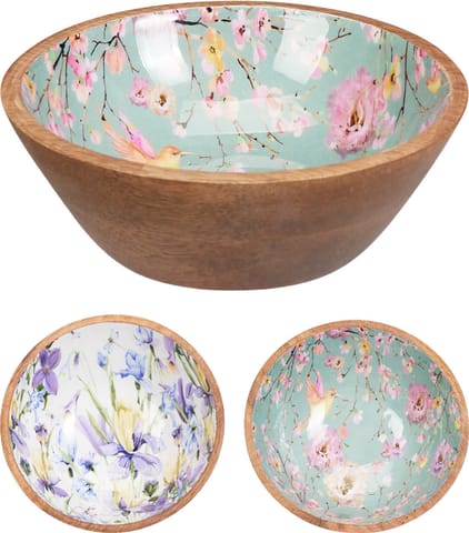 ⁨Miska z drewna mango 15x15x5 cm 2 wzory⁩ w sklepie Wasserman.eu