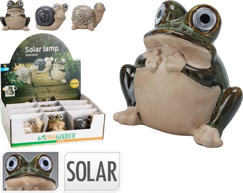 ⁨LAMPA SOLARNA ŻABA,ŚLIMAK,ŻÓŁW 13CMZ PORCELANY⁩ w sklepie Wasserman.eu