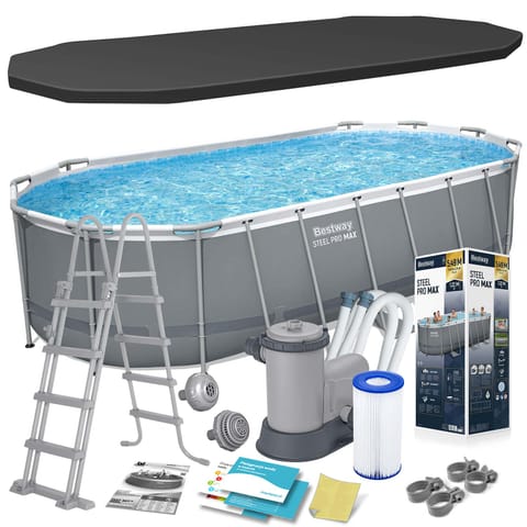 ⁨Basen ogrodowy stelażowy 549 x 274 x 122 cm 12w1 Bestway 56710⁩ w sklepie Wasserman.eu