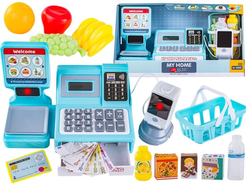 ⁨Nowoczesna Edukacyjna sklepowa kasa fiskalna - Waga Kalkulator Czytnik Kodów Terminal Akcesoria⁩ w sklepie Wasserman.eu