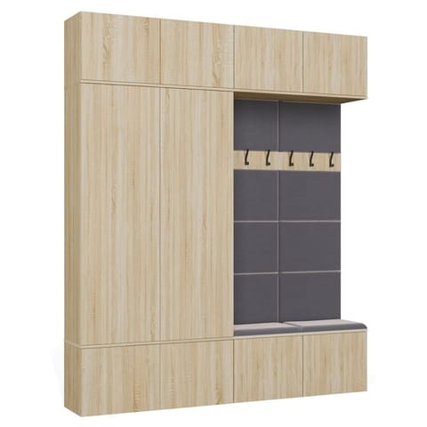 ⁨Garderoba HAGA IV/2Sz2W DĄB SONOMA 2x Szafa + 2x Wieszak⁩ w sklepie Wasserman.eu