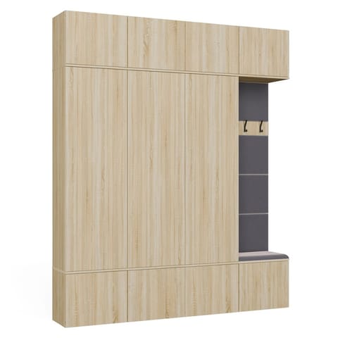 ⁨Garderoba HAGA IV/3Sz1W DĄB SONOMA 3x Szafa + Wieszak⁩ w sklepie Wasserman.eu