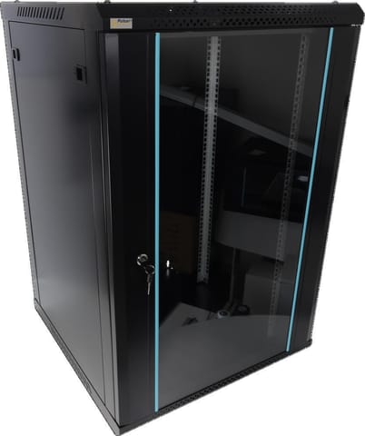 ⁨Szafa RACK Pulsar 18U / 19” wisząca do złożenia 600x600 czarna⁩ w sklepie Wasserman.eu