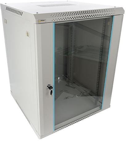 ⁨Szafa RACK Pulsar 15U / 19” wisząca do złożenia 600x600 szara⁩ w sklepie Wasserman.eu