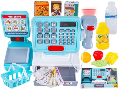 ⁨Nowoczesna Edukacyjna sklepowa kasa fiskalna - Waga Kalkulator Czytnik Kodów Akcesoria⁩ w sklepie Wasserman.eu