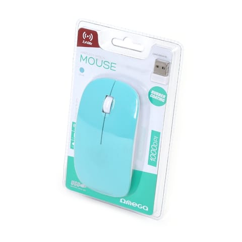 ⁨MOUSE OMEGA OM-414 WIRELESS 2,4GHz 1000DPI RUBBER BLUE [42595]⁩ at Wasserman.eu