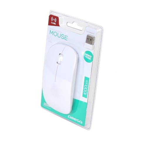 ⁨MOUSE OMEGA OM-414 WIRELESS 2,4GHz 1000DPI WHITE PEARL [42598]⁩ at Wasserman.eu