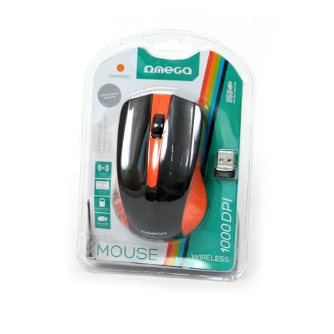 ⁨OMEGA MYSZ BEZPRZEWODOWA MOUSE WIRELESS 1000DPI ORANGE [41794]⁩ w sklepie Wasserman.eu