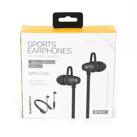 ⁨PLATINET IN-EAR BLUETOOTH SPORT  EARPHONES SŁUCHAWKI DOUSZNE + MIC PM1065 BLACK [43748] TE⁩ w sklepie Wasserman.eu