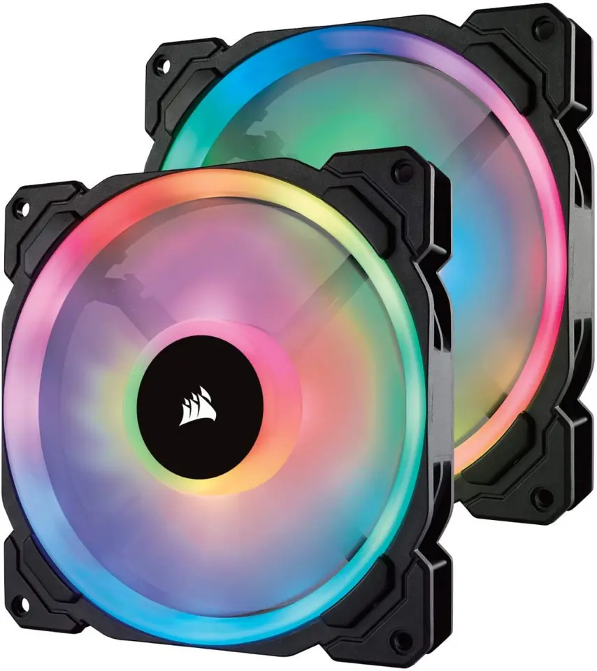 ⁨Corsair Dual Light Loop RGB LED PWM Fan, 2 Fan Pack z Lighting Node PRO LL140 RGB⁩ w sklepie Wasserman.eu