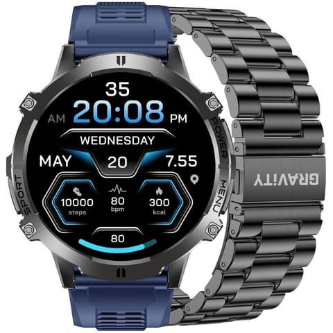 ⁨SMARTWATCH MĘSKI GRAVITY GT42-2 - AMOLED, DODATKOWA BRANSOLETA (sg056b)⁩ w sklepie Wasserman.eu