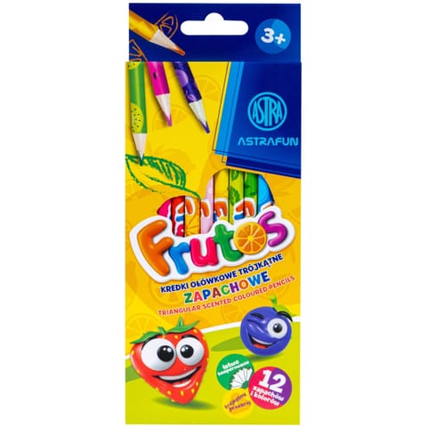 ⁨Kredki ołówkowe zapachowe trójkątne FRUTOS 12 kol. 312024002 ASTRA⁩ w sklepie Wasserman.eu