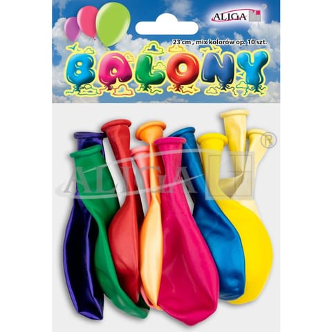 ⁨Balony 23cm mix kolorów op. 10szt. BB10-2337 ALIGA⁩ w sklepie Wasserman.eu