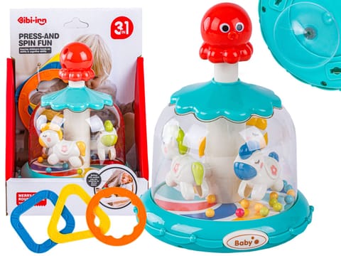 ⁨Bączek Kolorowa Karuzela Z Kulkami Ośmiornica Koniki Kucyki + Obręcze⁩ w sklepie Wasserman.eu