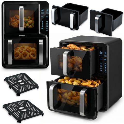 ⁨Frytkownica beztłuszczowa dwukomorowa pionowa 12 l Air fryer frytownica Berdsen 2800W BD-664⁩ w sklepie Wasserman.eu