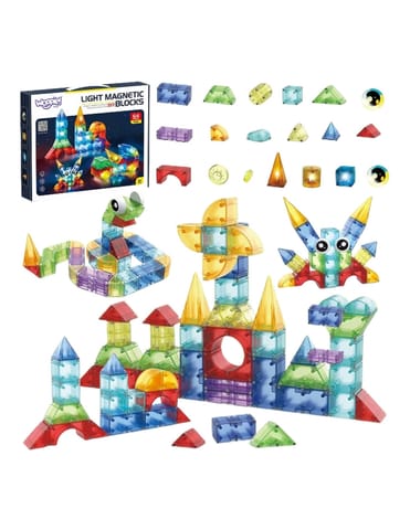 ⁨WOOPIE Klocki Magnetyczne Konstrukcyjne Sześciany 3D Zestaw Edukacyjny 63 el.⁩ w sklepie Wasserman.eu