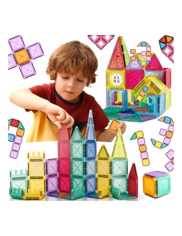 ⁨WOOPIE Klocki Magnetyczne Konstrukcyjne 3D Zestaw Edukacyjny Zamek Pojazdy110el..⁩ w sklepie Wasserman.eu