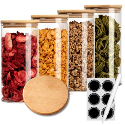 ⁨Szklane pojemniki do przechowywania żywności okrągłe 4x Classbach C-VD 4026⁩ w sklepie Wasserman.eu