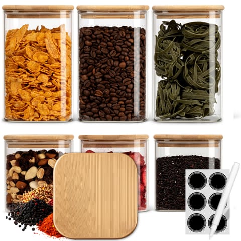 ⁨Szklane pojemniki do przechowywania żywności kwadratowe 6x Classbach C-VD 4030⁩ w sklepie Wasserman.eu