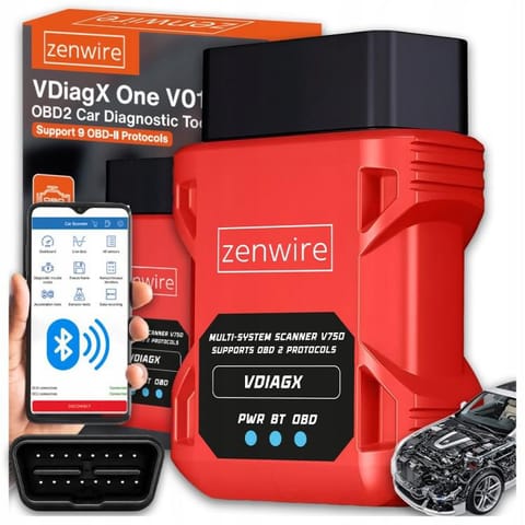 ⁨Interfejs Tester Skaner Diagnostyczny OBD2 ELM327 VDiagX V016 Zenwire⁩ w sklepie Wasserman.eu