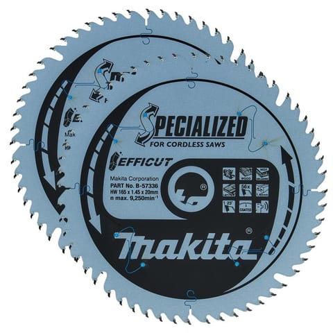 ⁨DWIE PIŁY SPIEKOWE 'EFFICUT' 165*20*56Z DREWNO, MDF,LAMINAT⁩ w sklepie Wasserman.eu