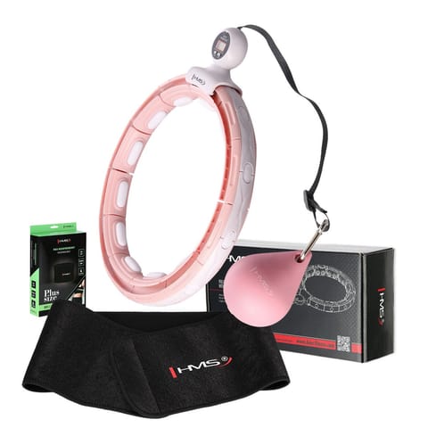 ⁨ZESTAW HULA HOP MAGNETYCZNY PINK HHM15 Z LICZNIKIEM HMS + PAS BR163 BLACK PLUS SIZE⁩ w sklepie Wasserman.eu