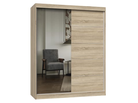 ⁨Szafa Iga 160 A/C DĄB SONOMA 1 x Lustro Szprosy Do Sypialni Przedpokoju⁩ w sklepie Wasserman.eu