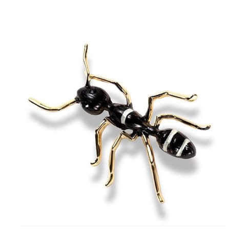 ⁨Broszka ozdobna - złoto - czarna Mrówka BZ238⁩ w sklepie Wasserman.eu