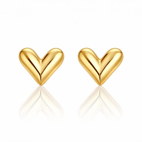 ⁨Kolczyki ze stali szlachetnej pozłacane 14k złotem, sztyft, SERCA KST3556⁩ w sklepie Wasserman.eu