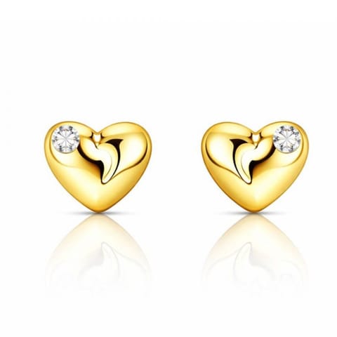 ⁨Kolczyki ze stali szlachetnej pozłacane 14k złotem, sztyft, SERCA KST3634⁩ w sklepie Wasserman.eu