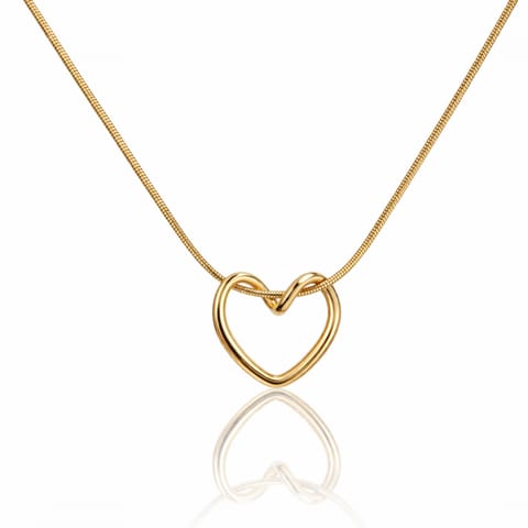 ⁨Naszyjnik SERCE stal szlachetna pozłacana 14k złotem, żyłka NST2152⁩ w sklepie Wasserman.eu