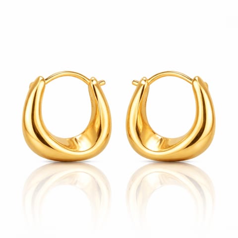 ⁨Kolczyki ze stali szlachetnej platerowane 14k złotem KST3541⁩ w sklepie Wasserman.eu