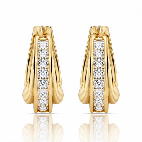 ⁨Kolczyki ze stali szlachetnej pozłacane 14k złotem, kryształki KST3546⁩ w sklepie Wasserman.eu