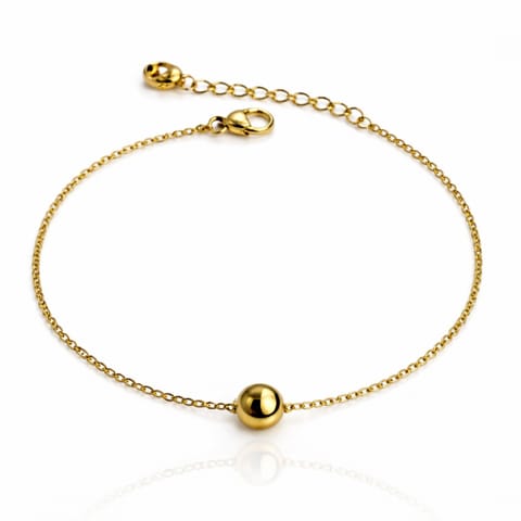 ⁨Bransoletka na rękę stal chirurgiczna pozłacana 14k złotem, Kuleczka BST1741⁩ w sklepie Wasserman.eu